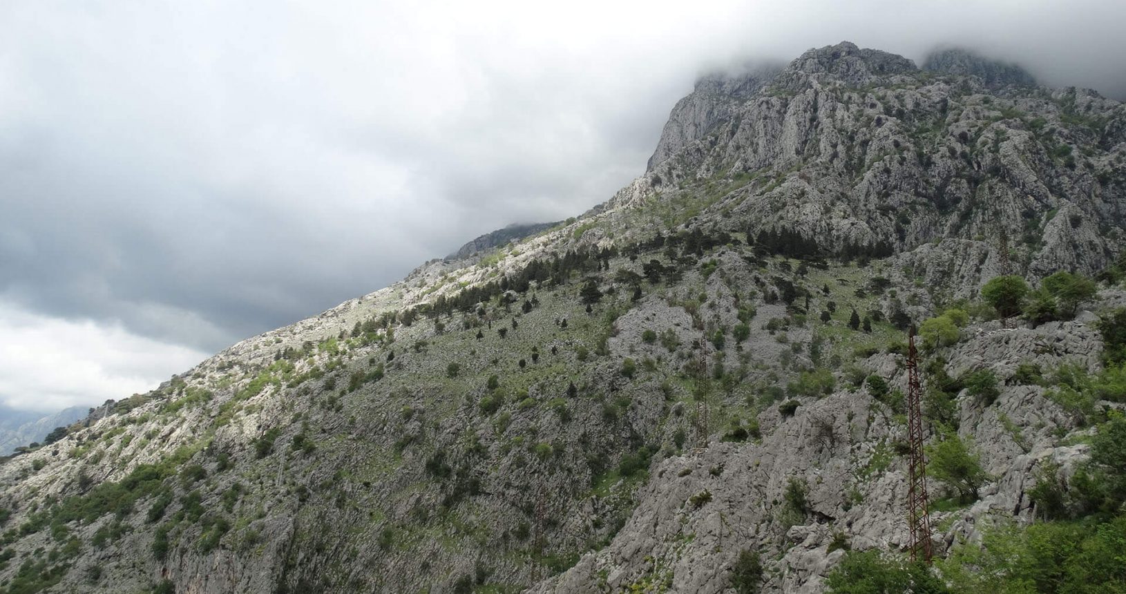 Beautiful mountains on the way to Kotor Fortress