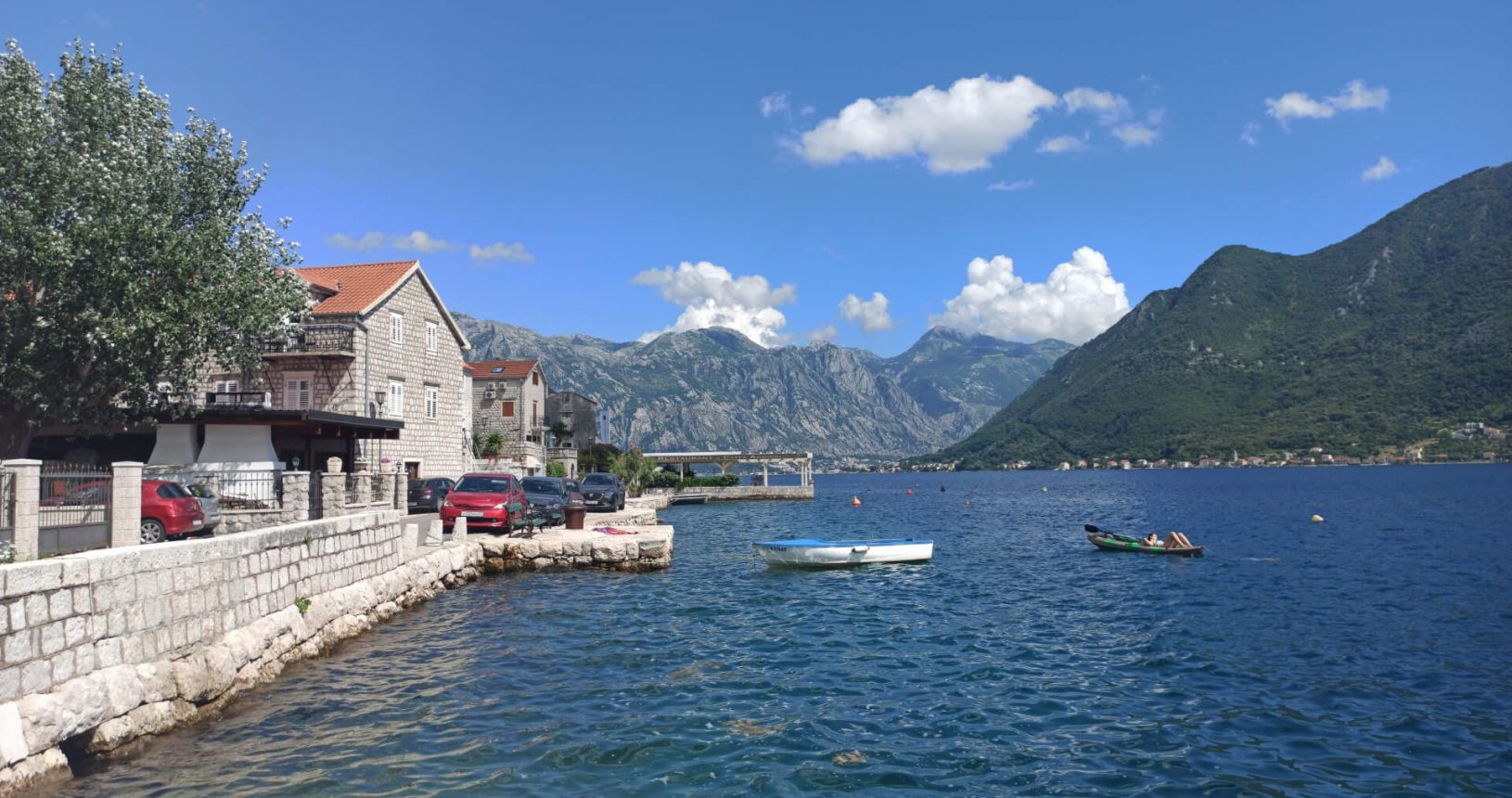 Perast seaside and mountains