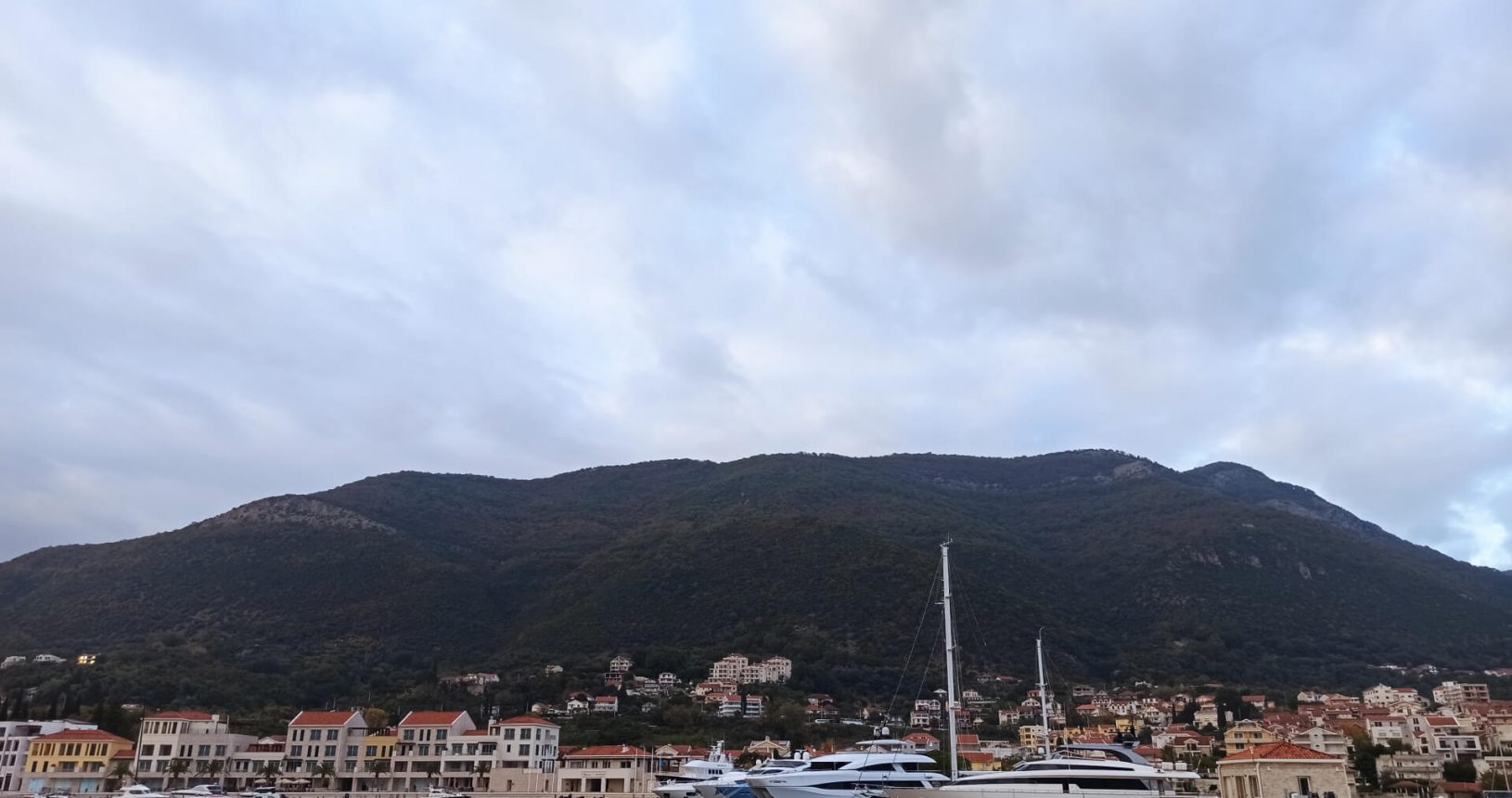 Portonovi mountains and yachts sea view