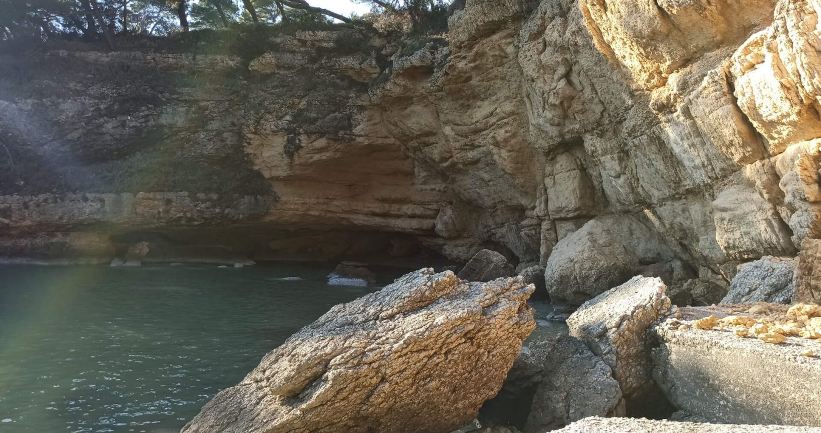 Hidden grotto on ladies beach