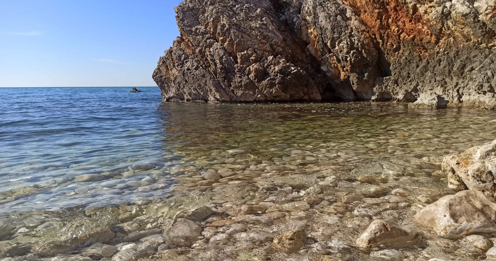 Incredible transparent water at Utjeha nude beach