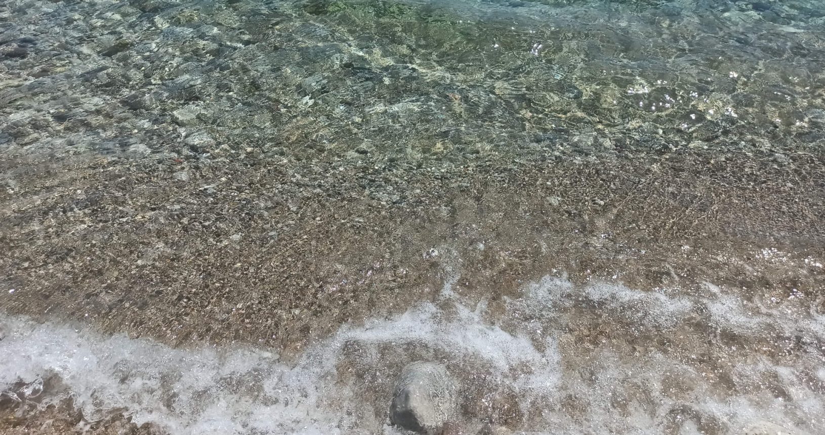 Perfectly transparent sea. Herceg Novi Beach
