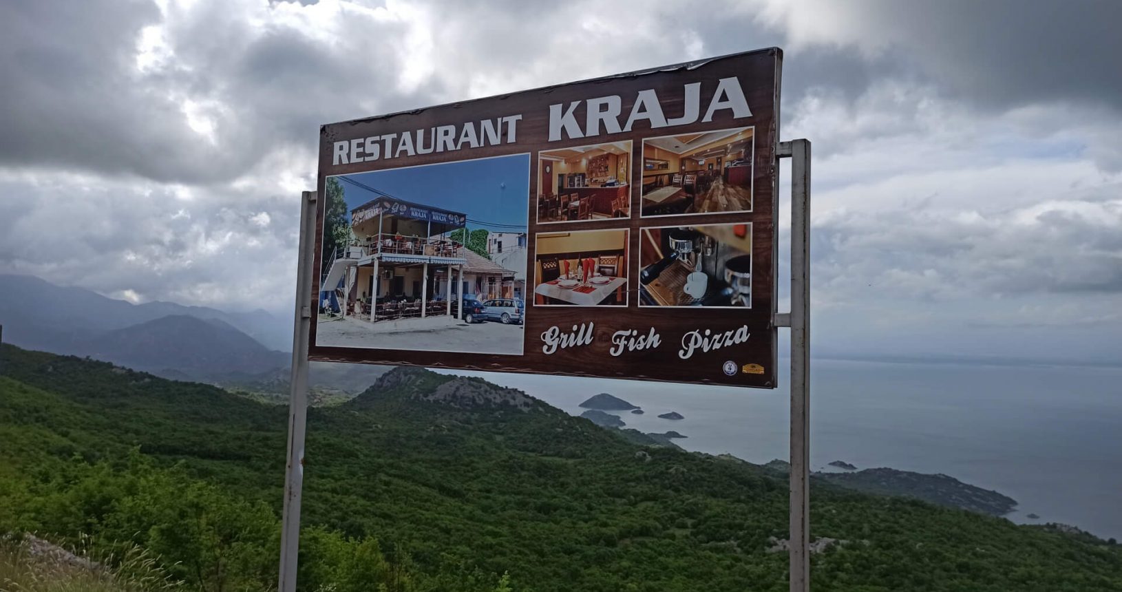 Restaurant sign at Viewpoint Shtegvashe