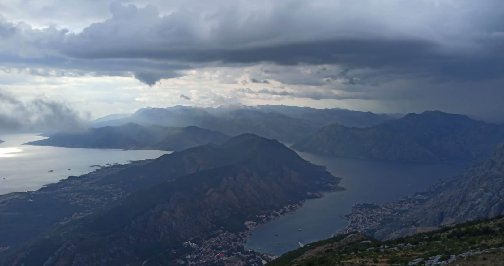 Mountains and sky. View point for Kotor and Tivat Bay