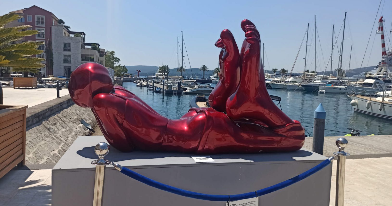 Summer sculpture 6 from behind in Porto Montenegro
