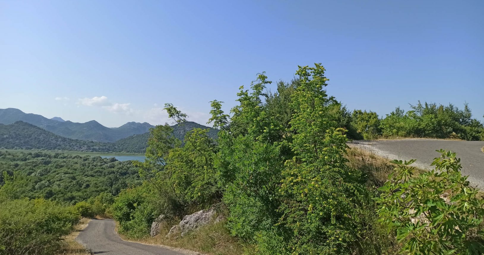 Winding mountain road along Skadar lake