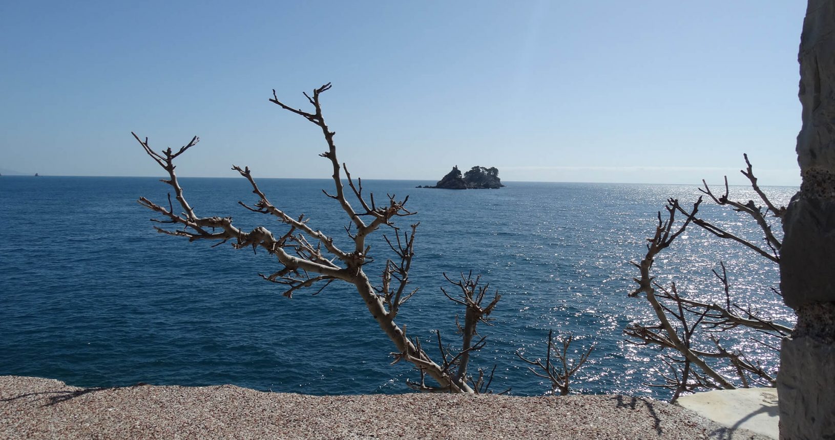 View to the island from Petrovac castle