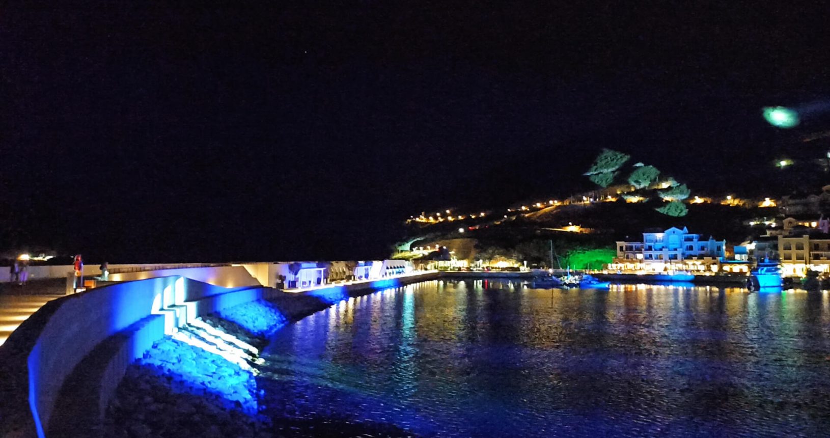 Music night light show at Lustica bay