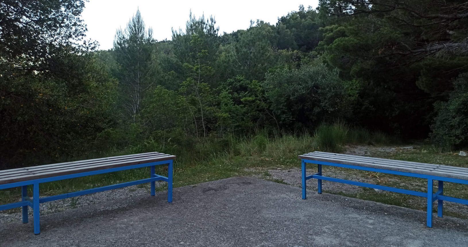 Benches at nature Hiking trail Luchice Buljarica