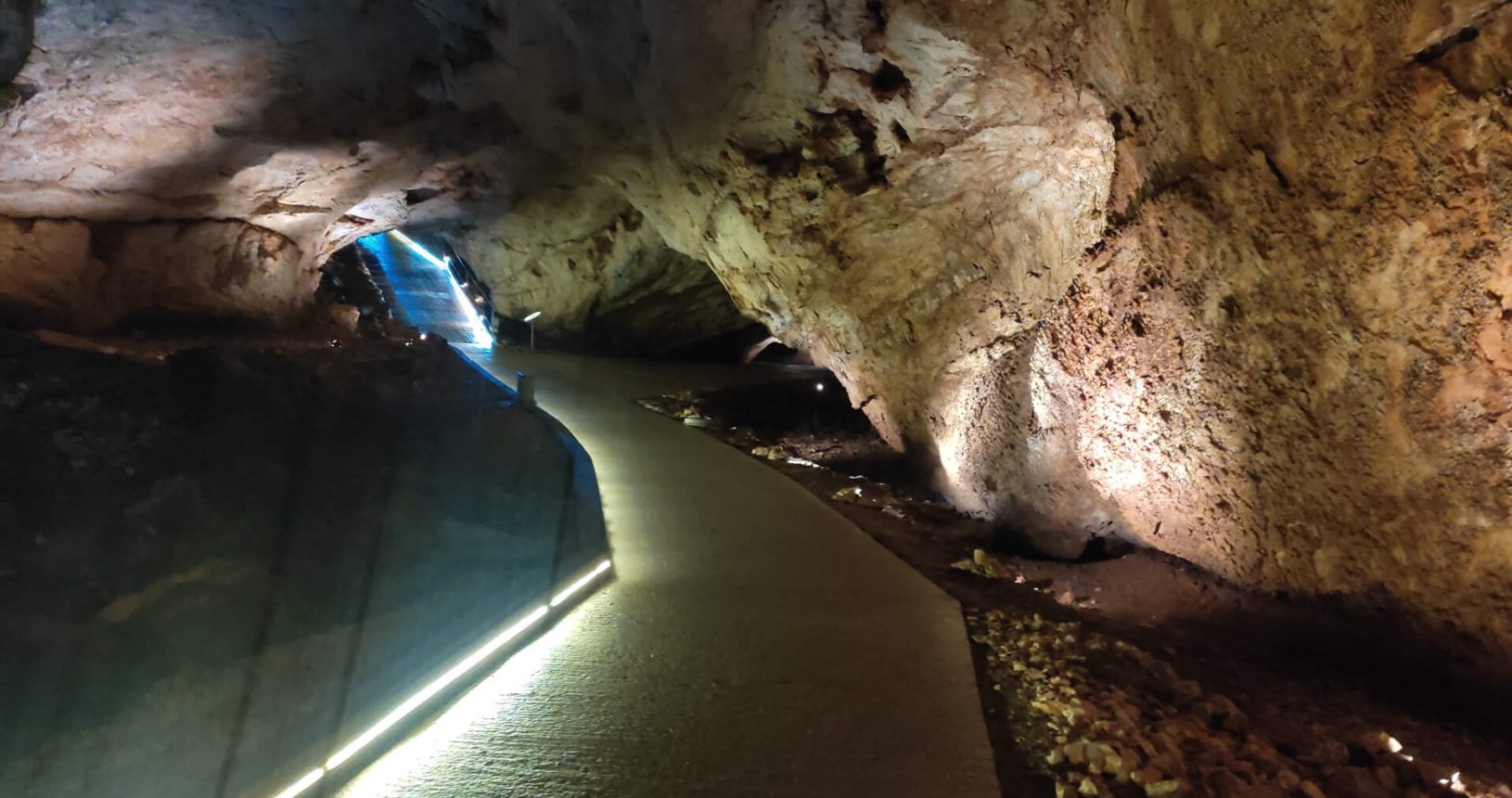 Concrete trail inside Lipa Cave