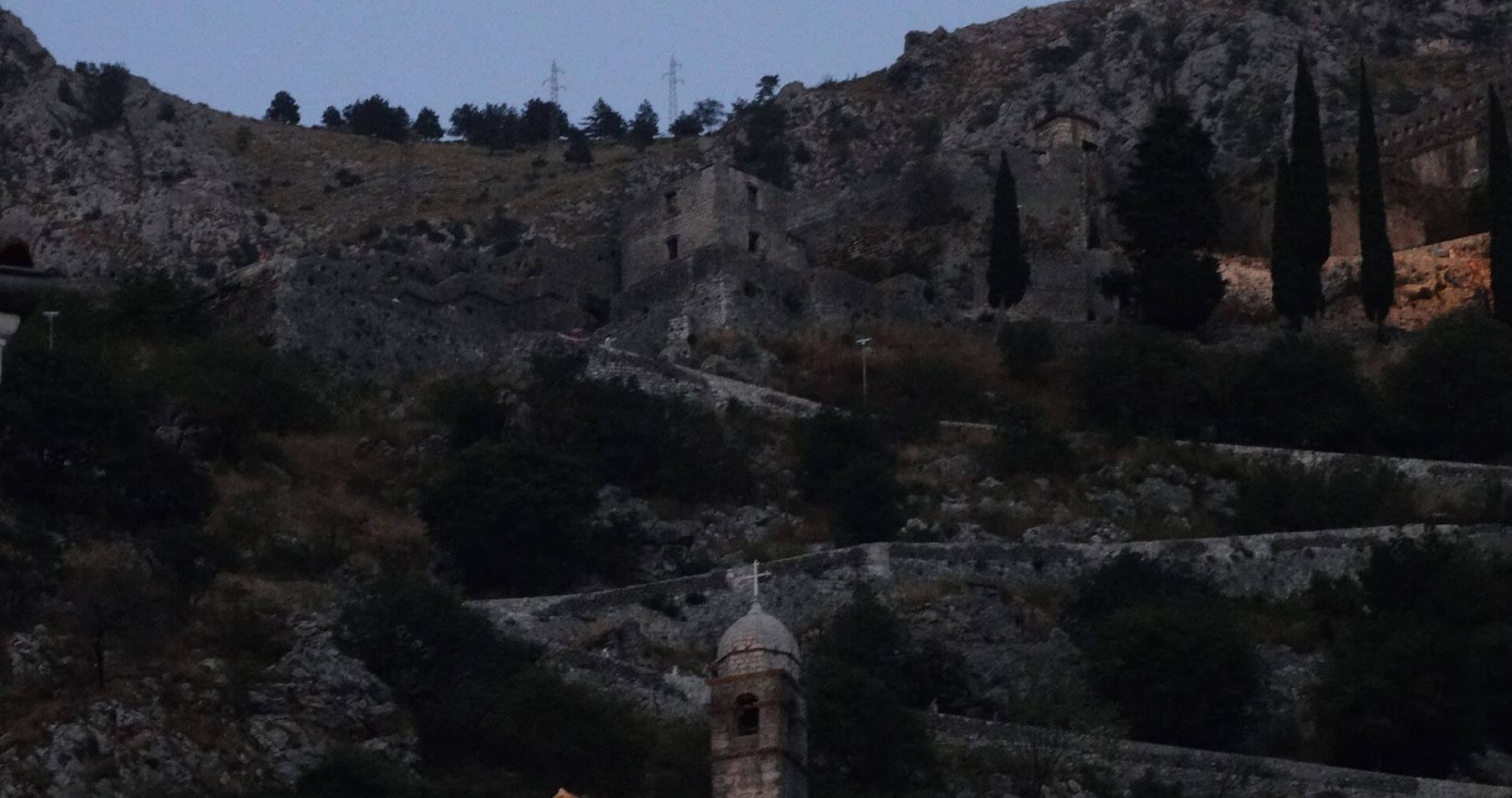 Kotor Fortress night view