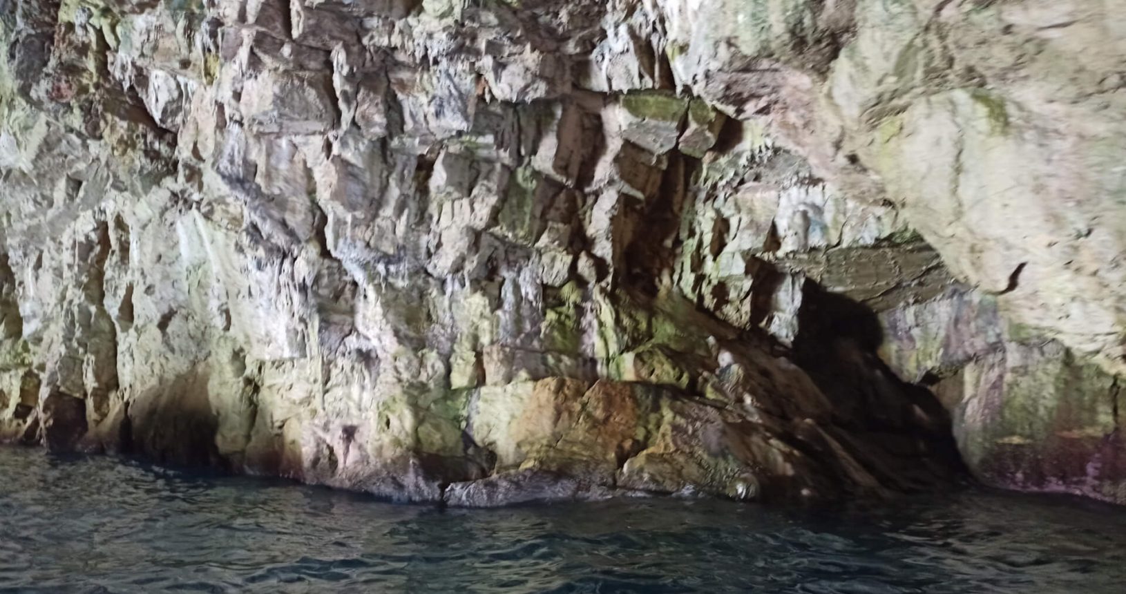 cliffs in a blue cave