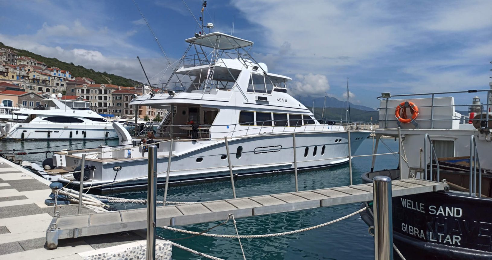 Lustica Bay yachts in the port