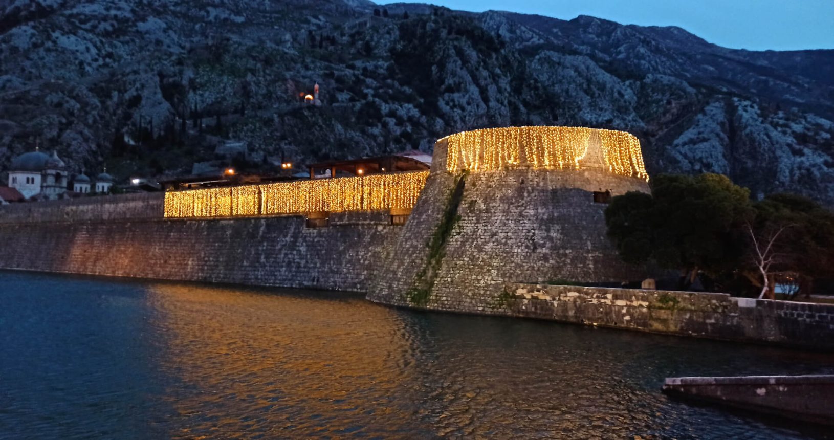 Night lights on Kotor Fortress