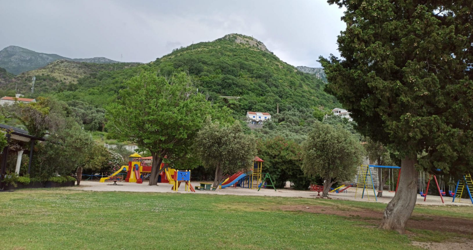 Playground for kids in the park Sveti Stefan