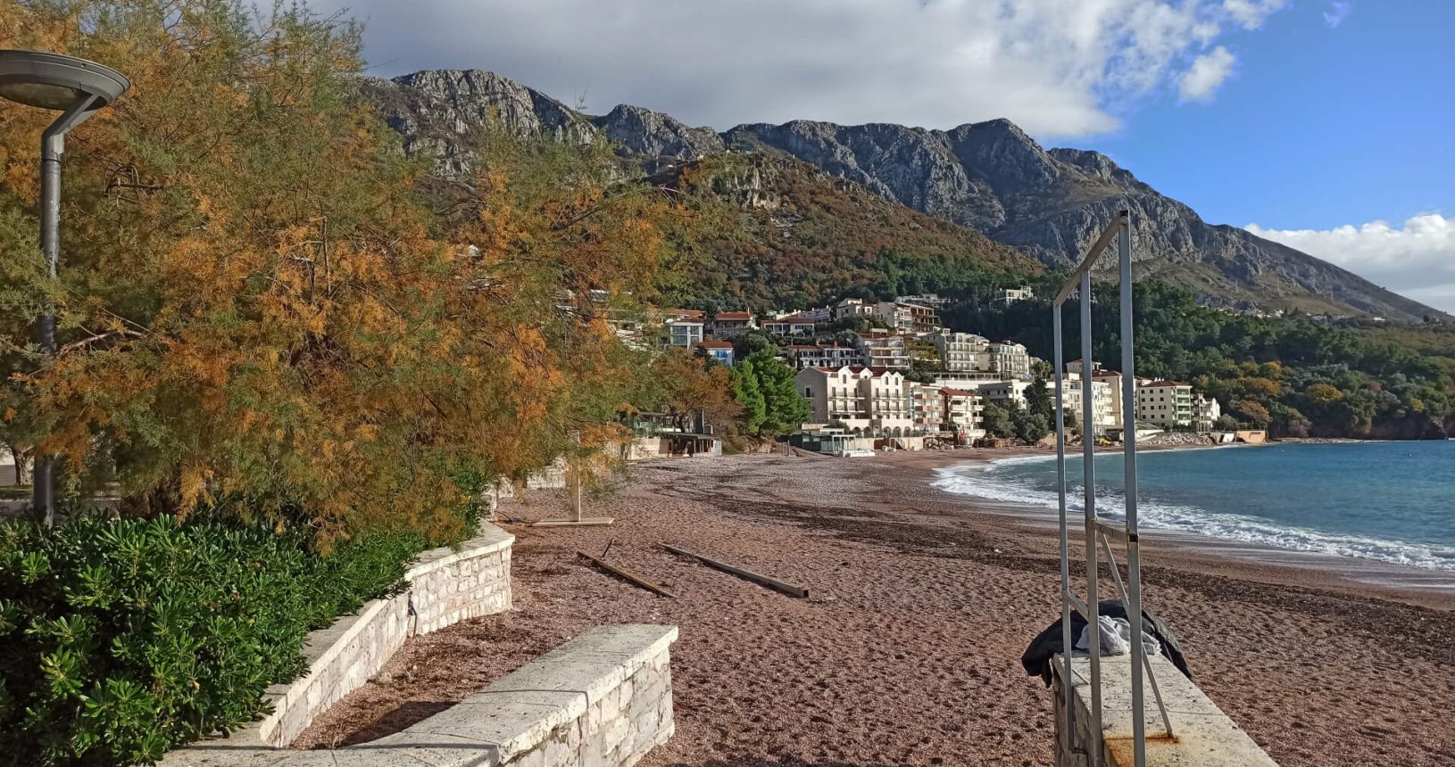 Sveti Stefan. Beautiful beach next to it