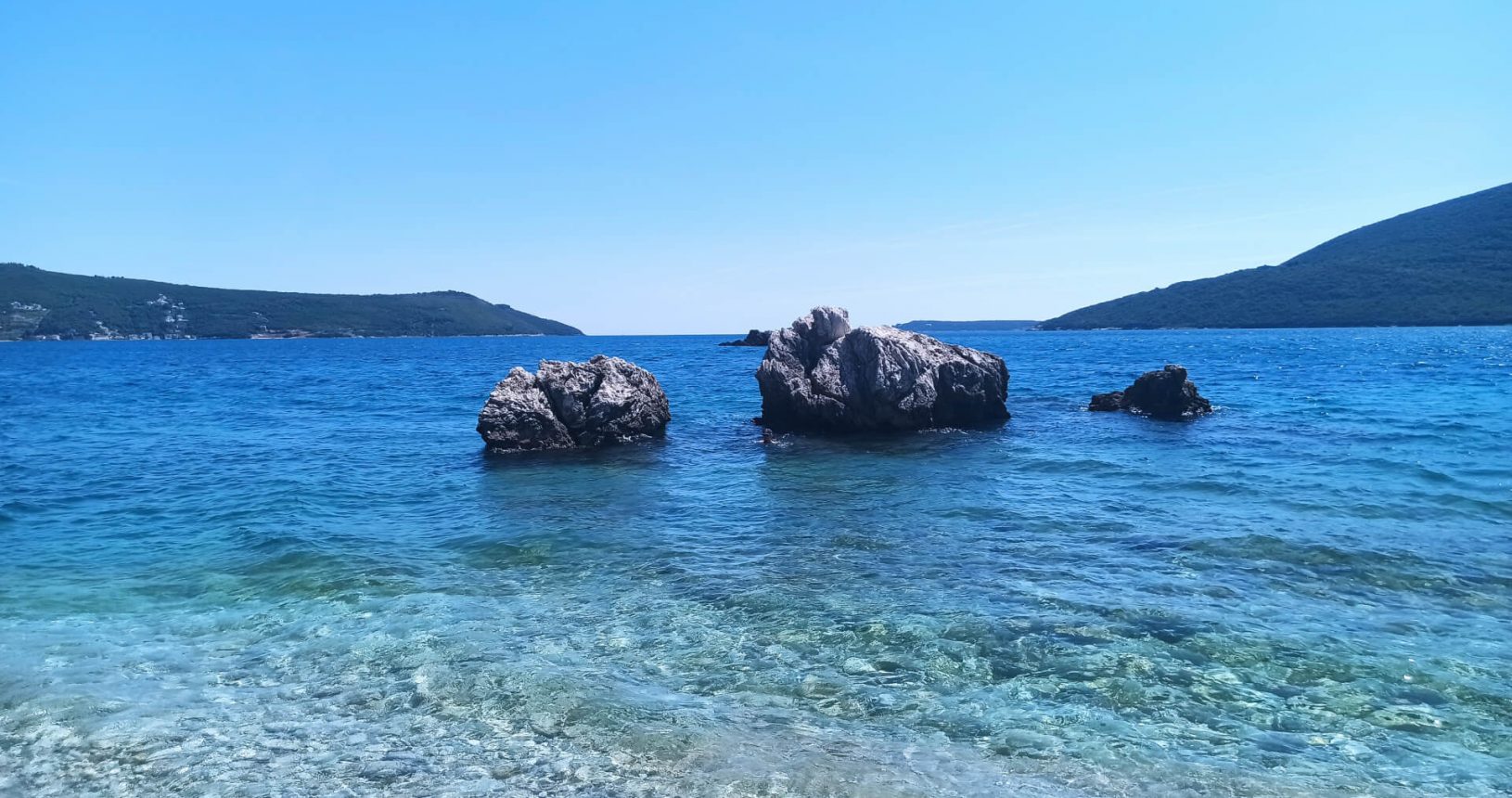 Beautiful transparent water at Herceg Novi Beach