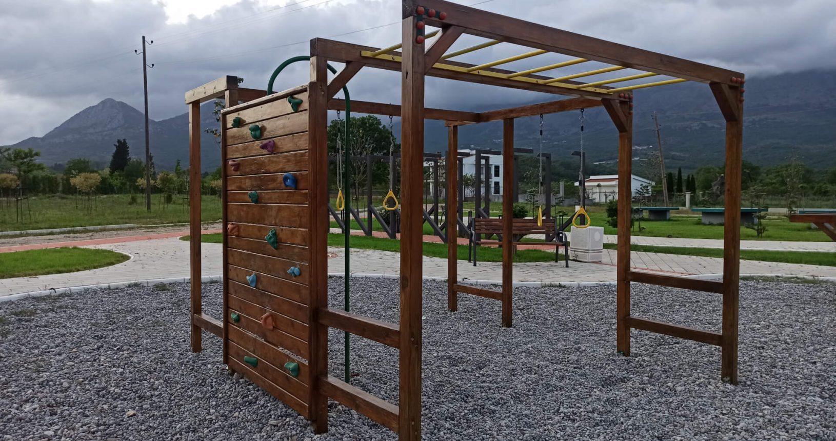 Playground for exercises for kids. Hajdari Family Public Park