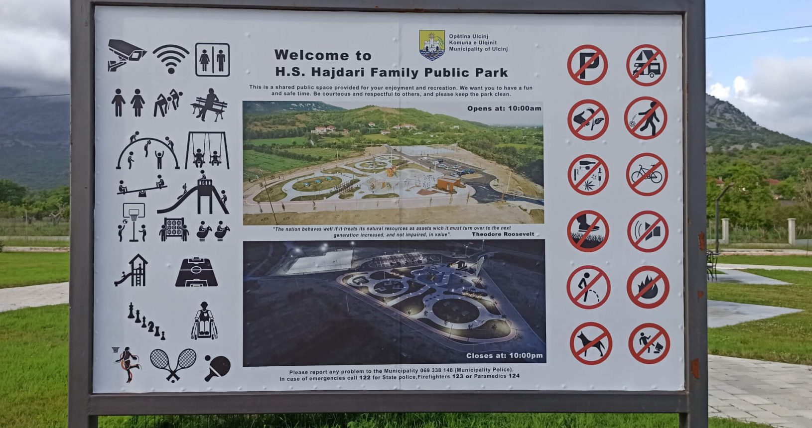 The plan of Hajdari Family Public Park