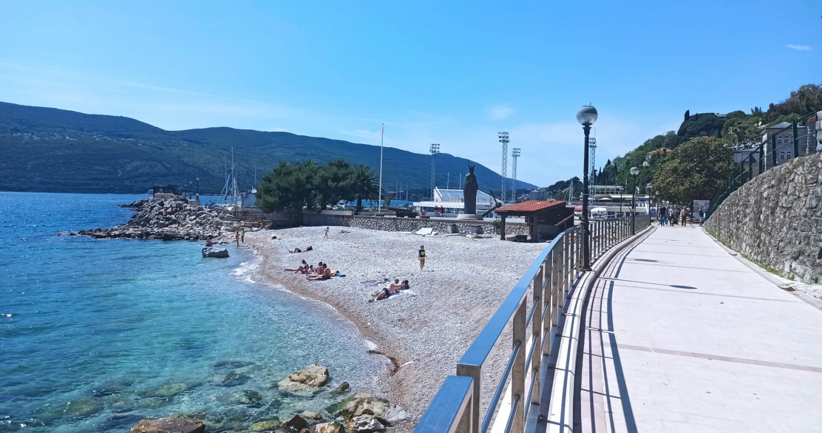 The view from promenade to Herceg Novi and Herceg Novi Beach