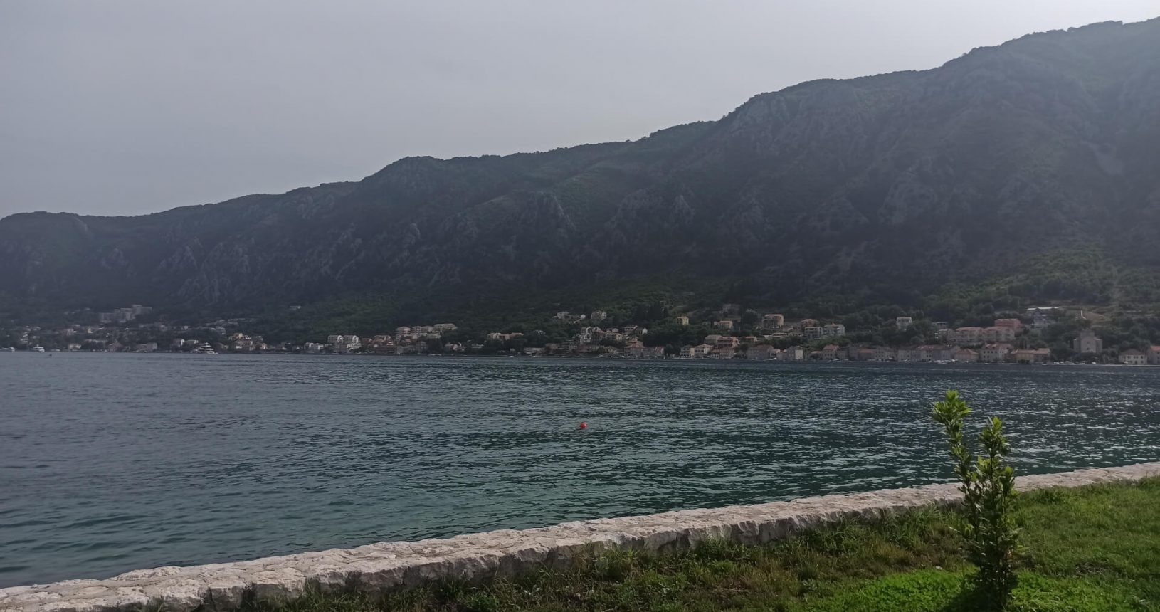 The bay of Kotor and mountains around Boka Aquarium