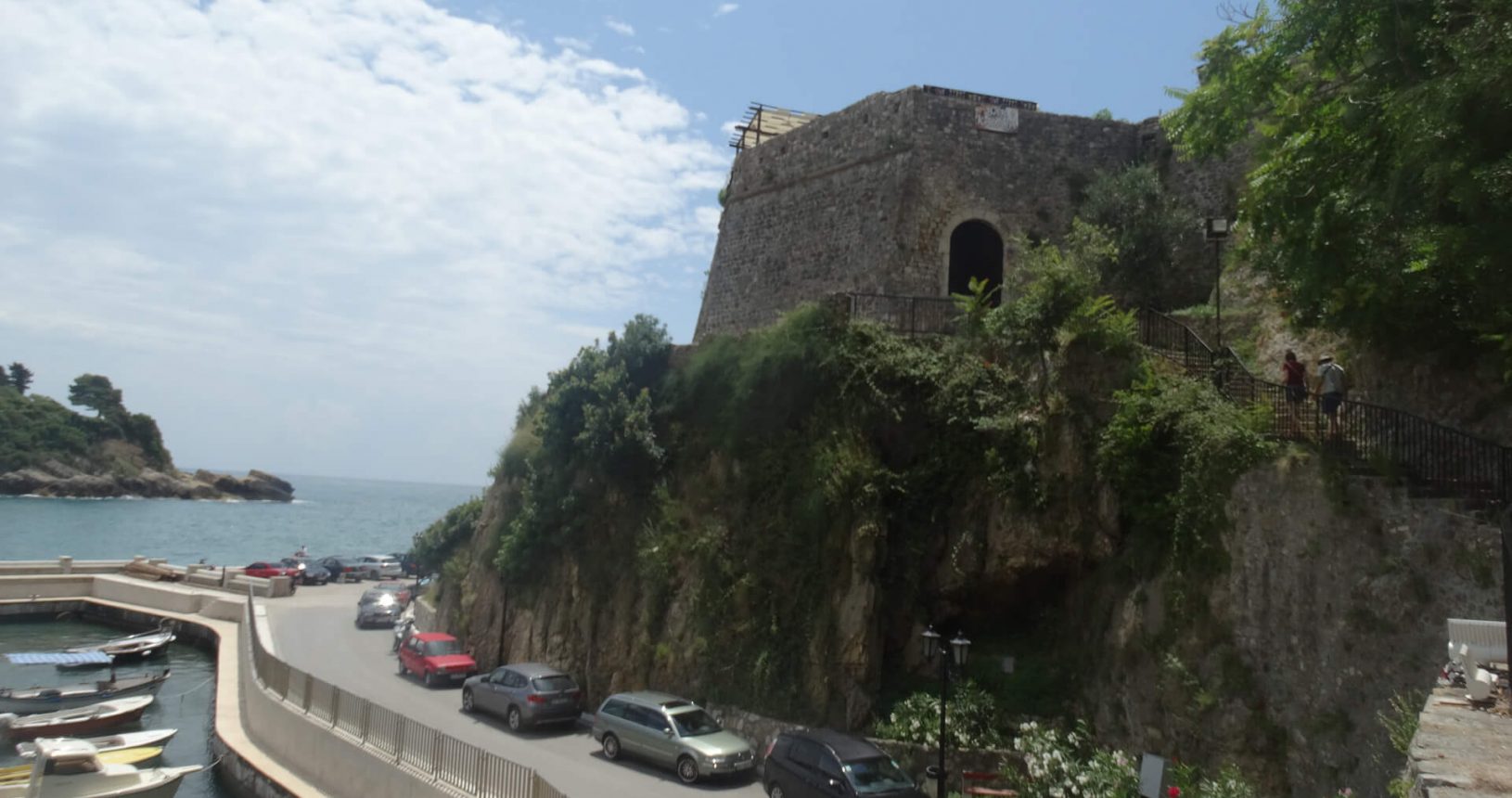 Ulcinj old town wall and coastline