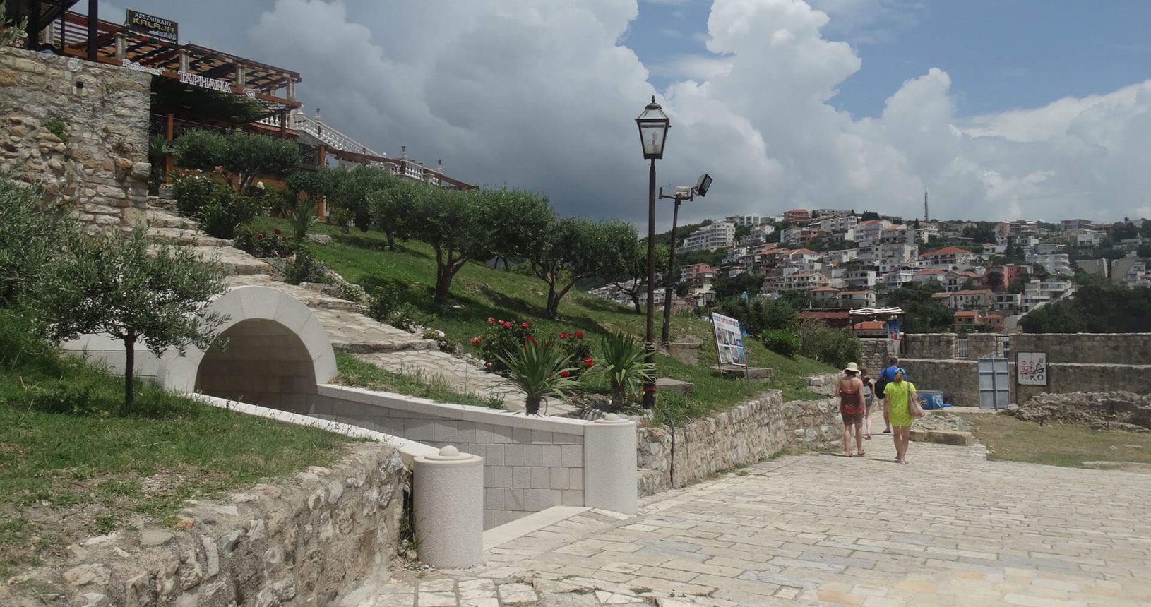Walking and exploring Ulcinj Old Town from inside