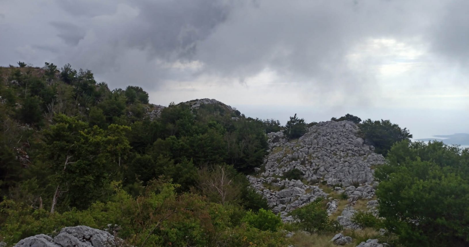 Stony and green sides of the View point for Kotor and Tivat Bay