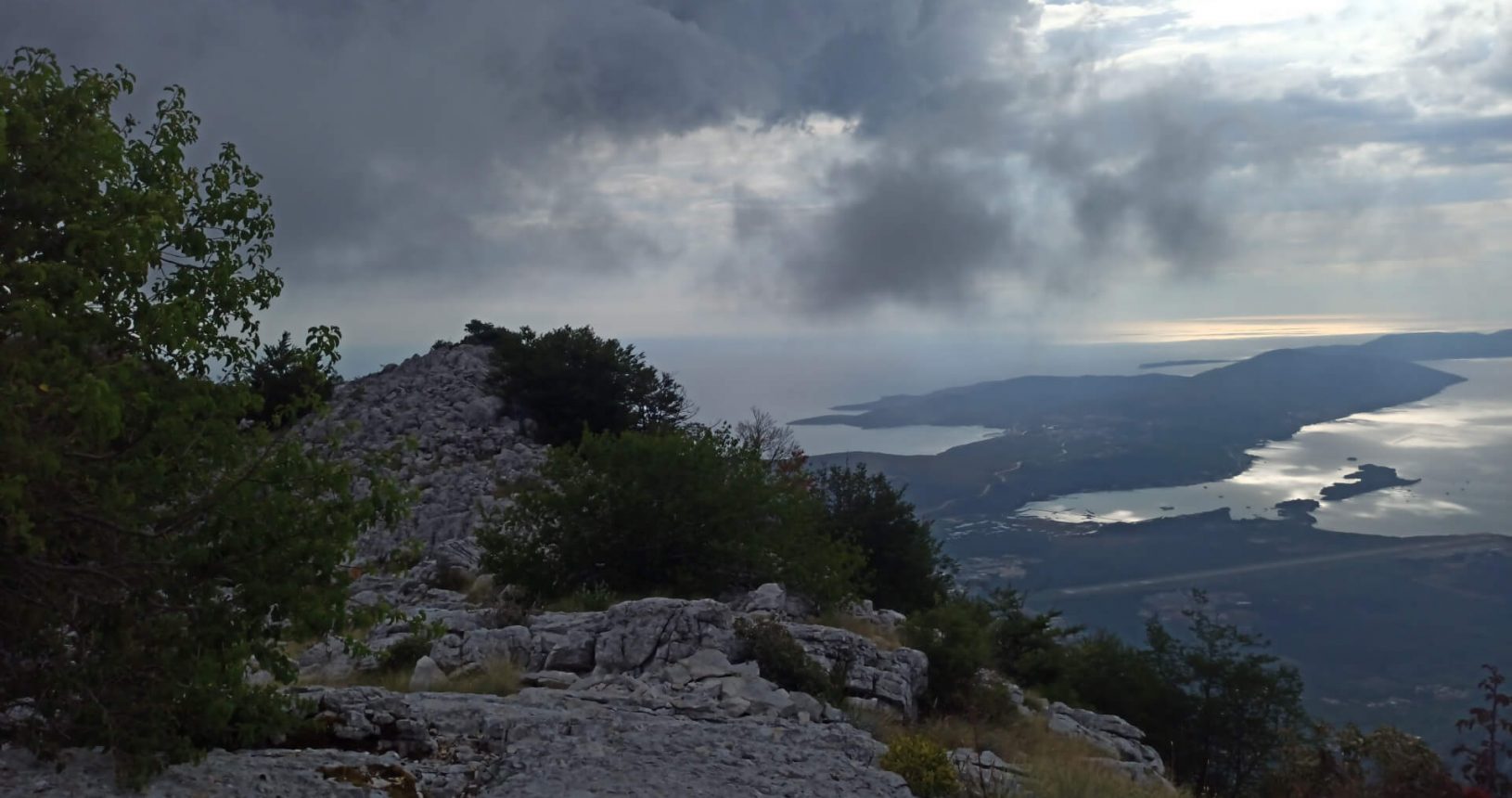 Stony road around View point for Kotor and Tivat Bay