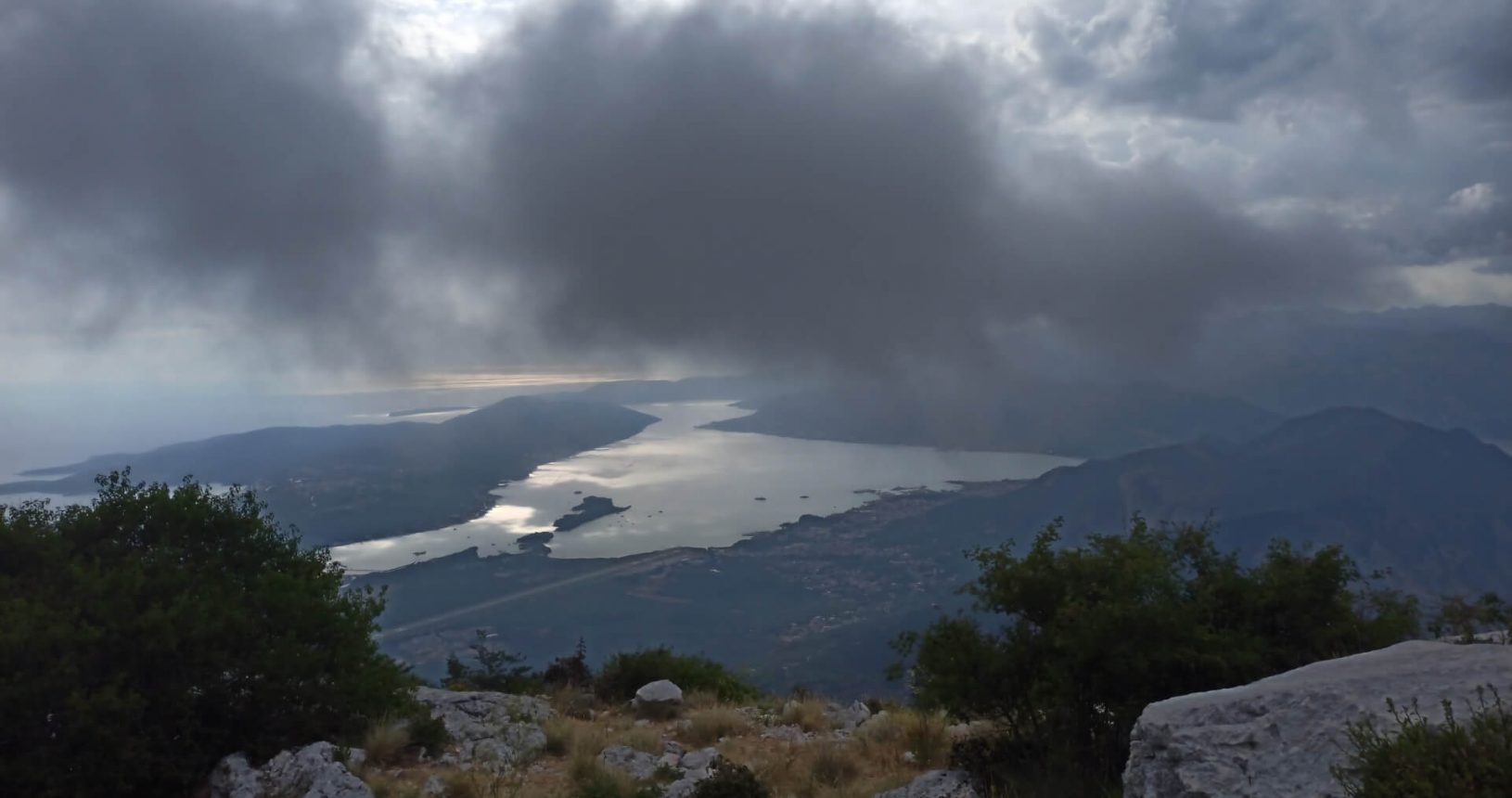 The bay of Kotor of a heart shape. View point for Kotor and Tivat Bay