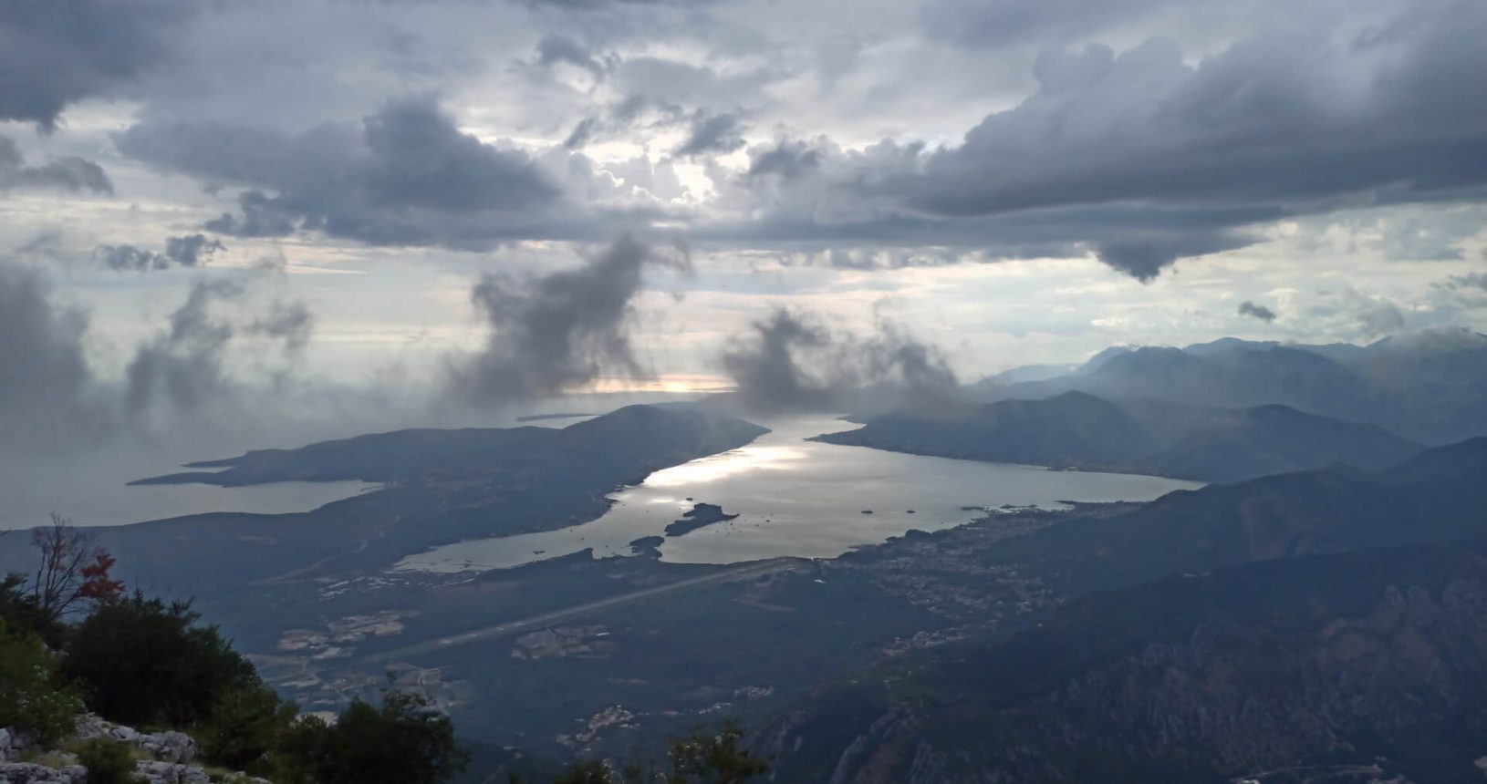 The dance of skies at View point for Kotor and Tivat Bay