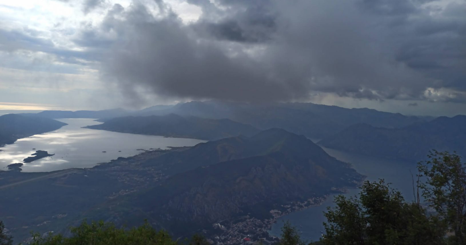 View point for Kotor and Tivat Bay the bay of Kotor under the sky