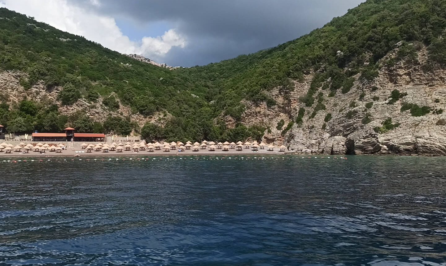 Incredible Queens beach in Barska Riviera from the sea