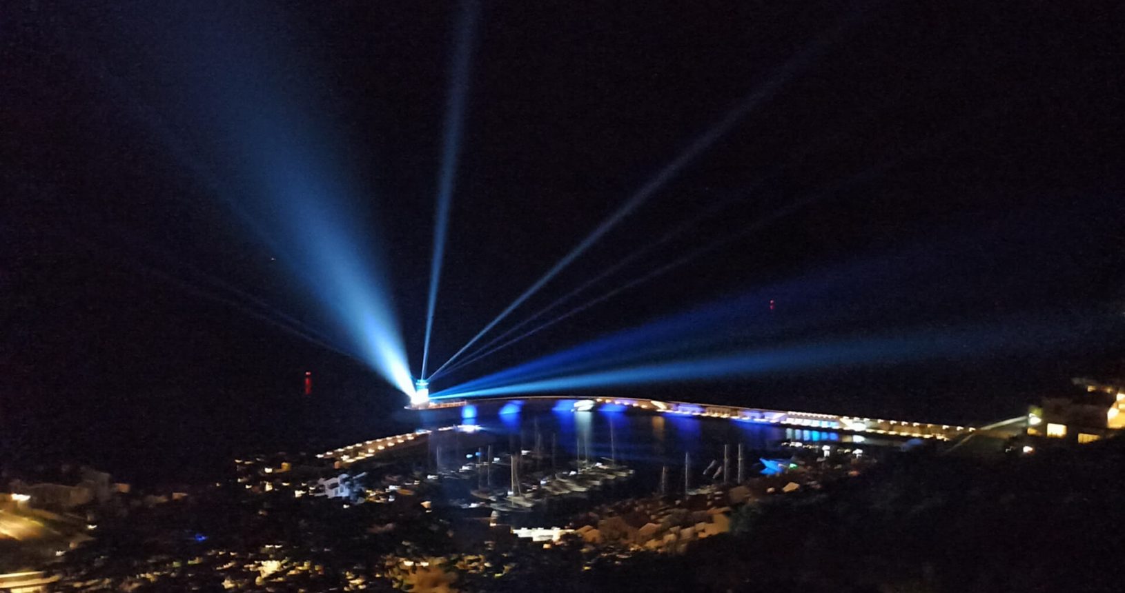 Lights of light show at Lustica bay 1630676335450