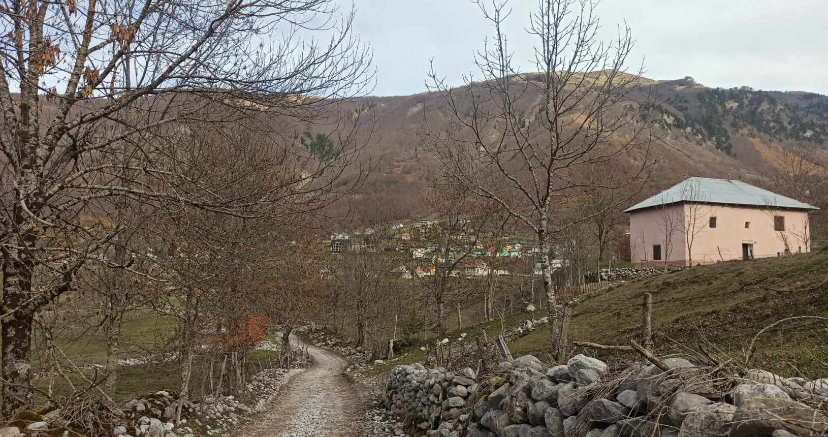 Village road at the national park Prokletije
