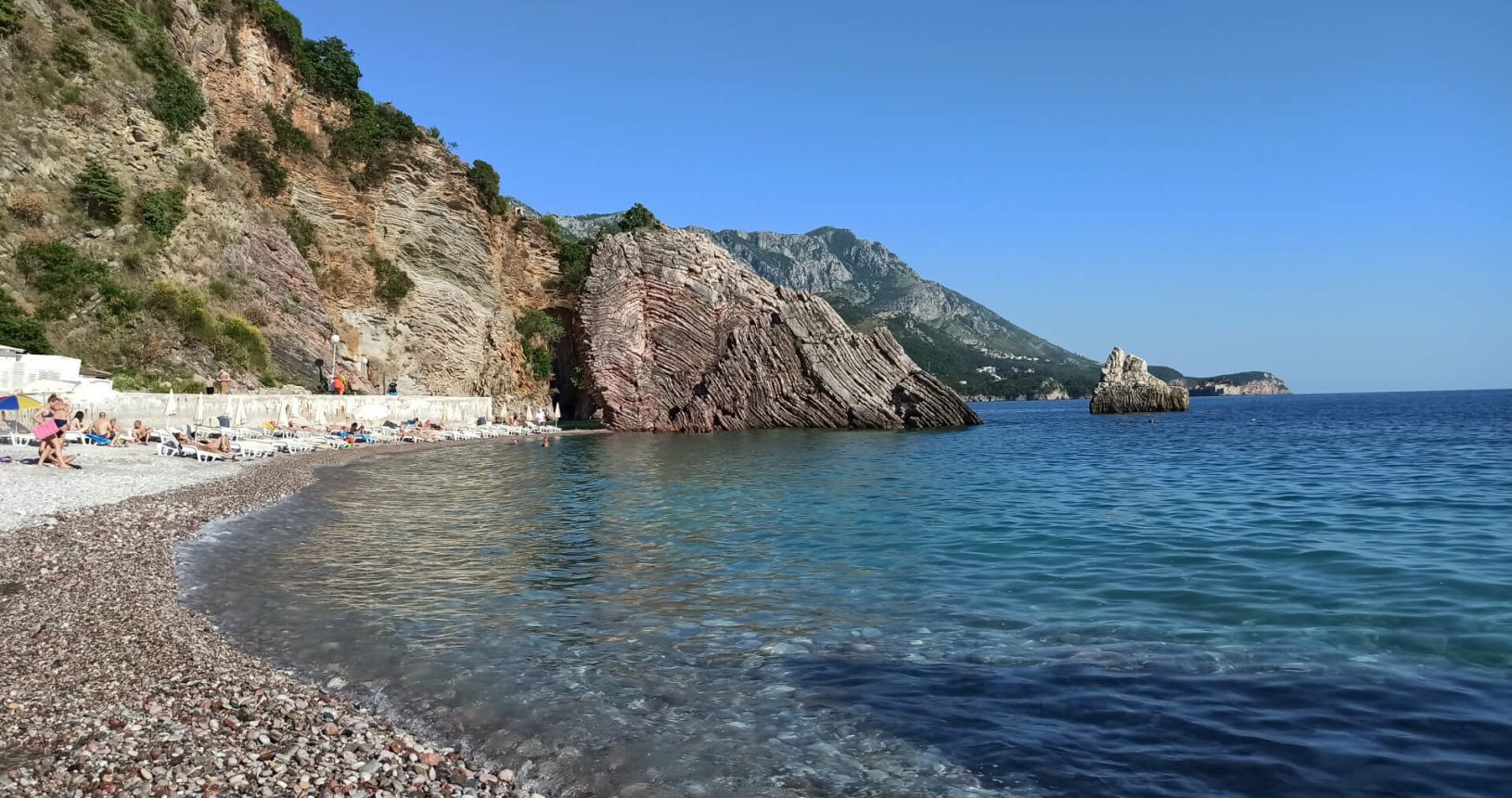Surrounded by mountains Rafailovici rocky beach