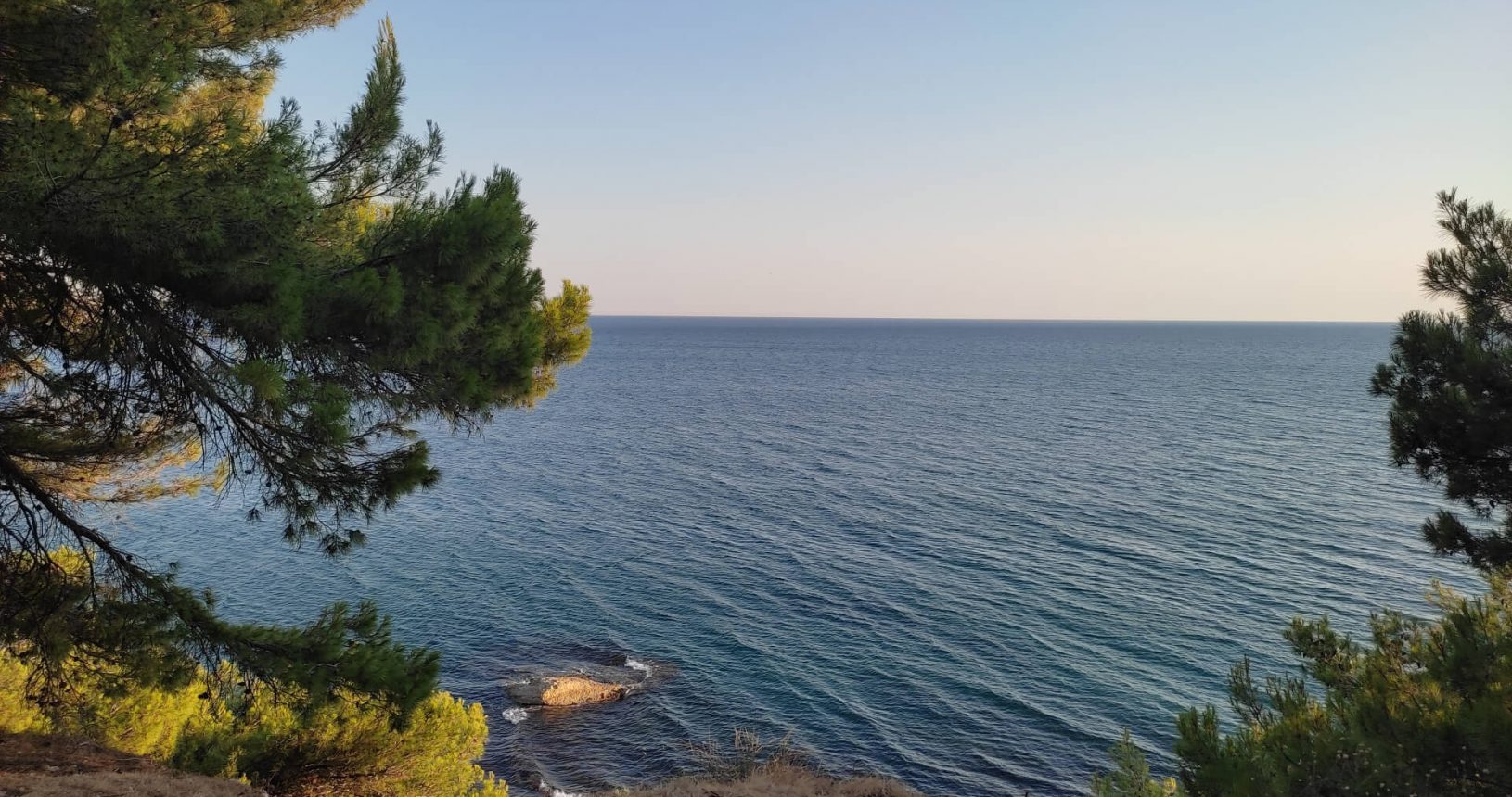 Romantic evening sea Ulcinj hiking trail