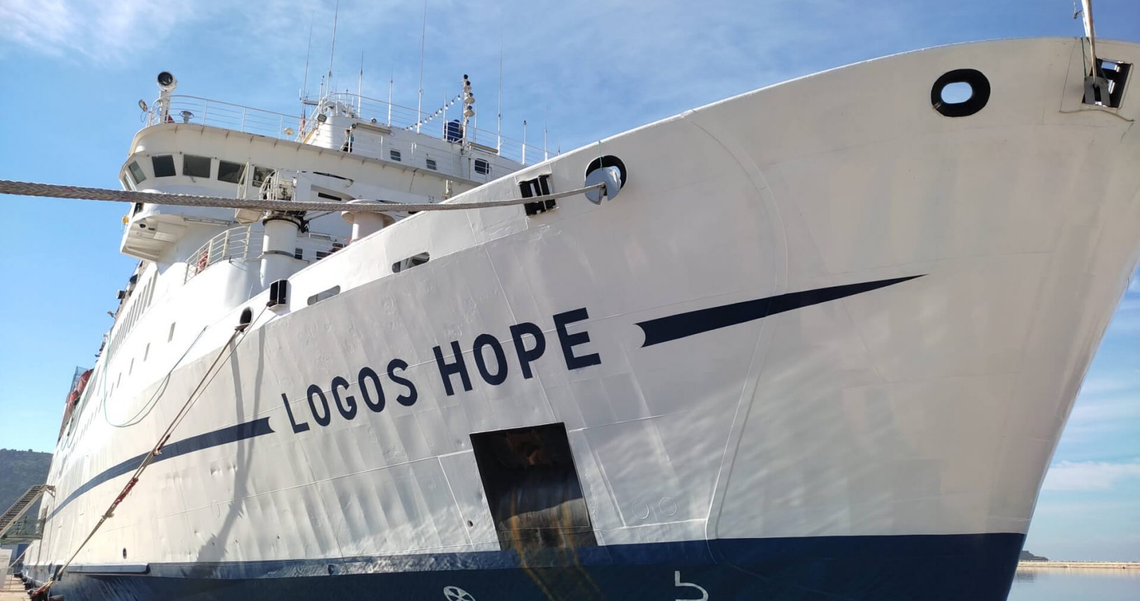 Logos Hope ship in Bar port